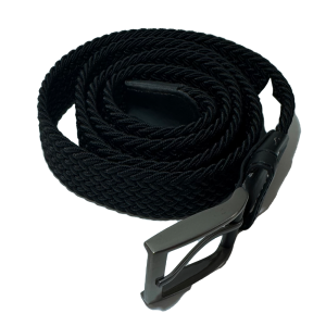 BELT – Braided Stretch Fabric Belt – Jet Black